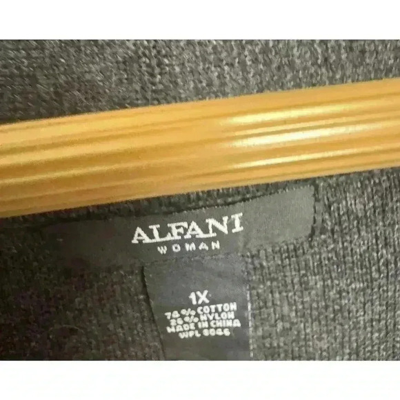 Alfani Pea Coat Gray Size 1X Gray Shawl Neckline Button Front Plus Size - Picture 4 of 11